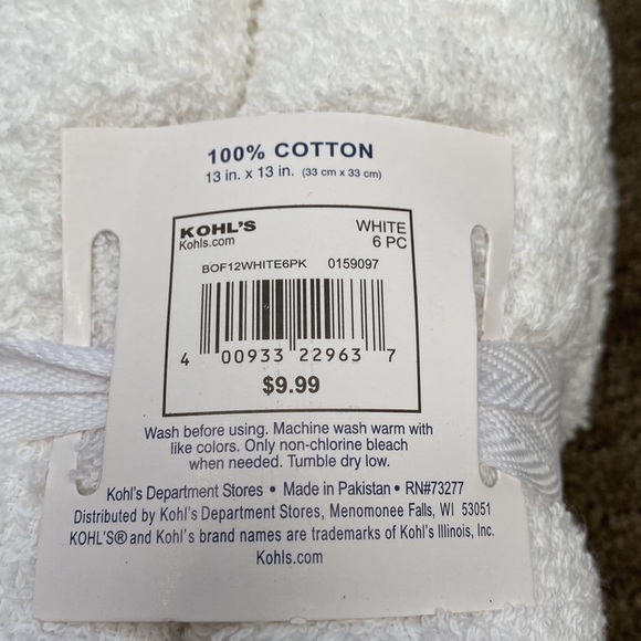 Kohl's Bath Set Of 6 Packages Of Kohls Washcloths 36 In Total